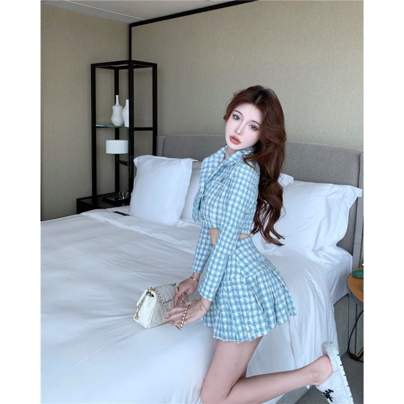 Fashion Personality Plaid Blazer Women