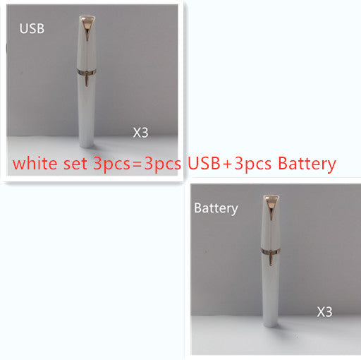 Mini Electric Eyebrow Trimmer Lipstick Brows Pen Hair Remover Painless Razor Epilator with LED Light - SD & CO.