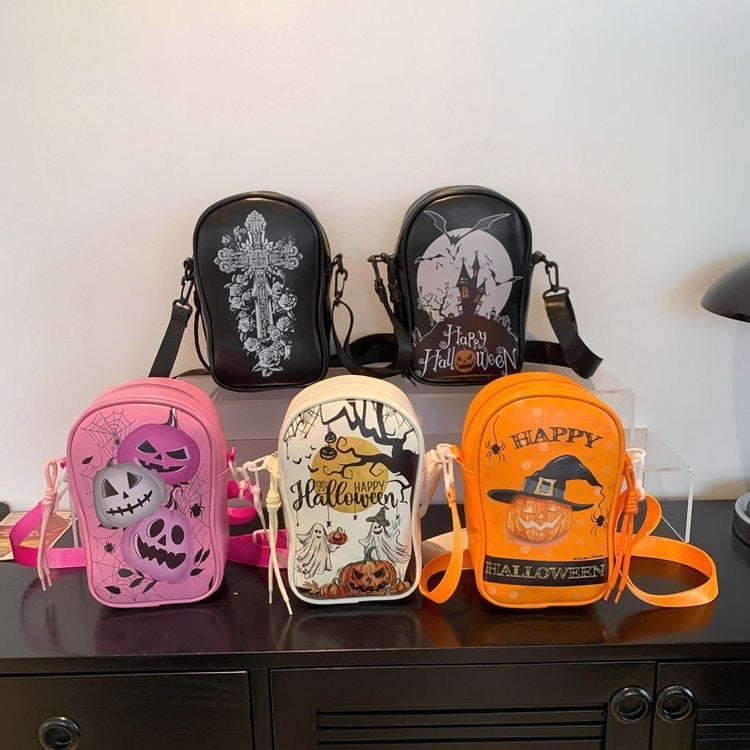 Copy of Fashionable Dark Square Bag Halloween Pumpkin Crossbody Bag Shoulder Bag for Women