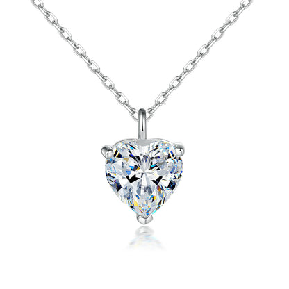 Simple Heart-shaped Zircon Pendant Necklace Versatile