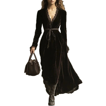 Retro Velvet Home Dress