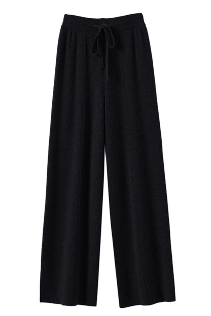 Draped Floor-length Knit Casual Pants