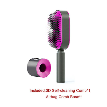 Self Cleaning Hair Brush For Women One-key Cleaning Hair Loss Airbag Massage Scalp Comb Anti-Static Hairbrush - SD & CO.