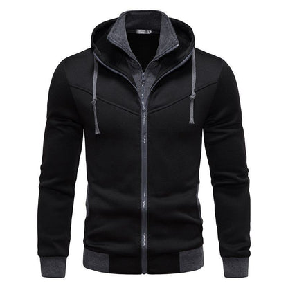Sports Leisure Color-block Hooded Jacket
