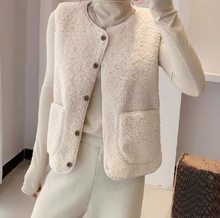Fashion Lamb Plush Vest For Women