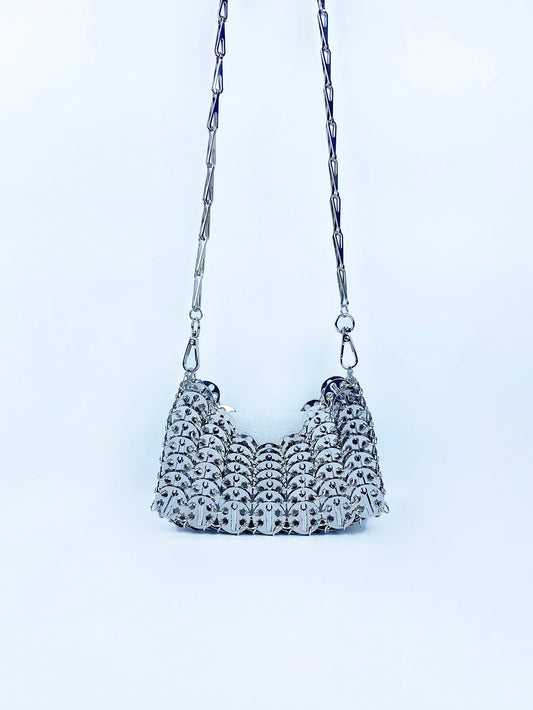 Bright metal sheet fashion high-end dinner stage red carpet single shoulder crossbody bag