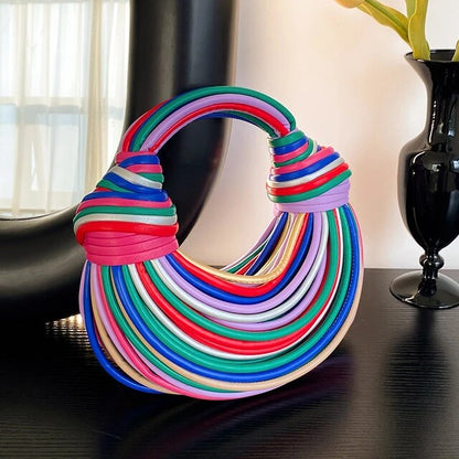 Copy of New Colourful Rainbow Noodles Shaped Luxury Designer Women Lady Handbag Underarm Bag Woman Totes Purses Clutch Party Dinner Bags