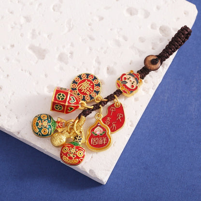 Vintage Sand Gold Pixiu Car Keychain