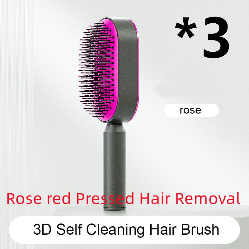 Self Cleaning Hair Brush For Women One-key Cleaning Hair Loss Airbag Massage Scalp Comb Anti-Static Hairbrush - SD & CO.