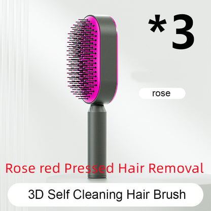 Self Cleaning Hair Brush For Women One-key Cleaning Hair Loss Airbag Massage Scalp Comb Anti-Static Hairbrush - SD & CO.