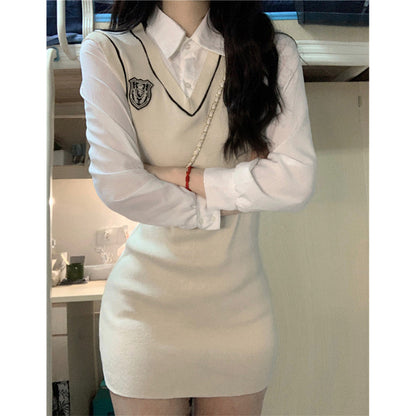 Women's Spring And Autumn New Academic Style JK Dress American-style Hip-hugging Skirt
