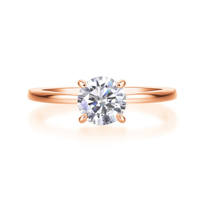 Oath - Set With 1-2 Carat Top-quality Moissanite S925 Silver And Platinum-plated Diamond Wedding Ring. The Ring Can Be Tested With A Diamond Pen. Gold Rose Gold