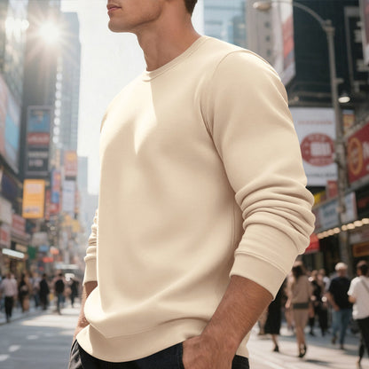 Fleece-lined Crew Neck Sweater Male Loose Casual Top - SD & CO.