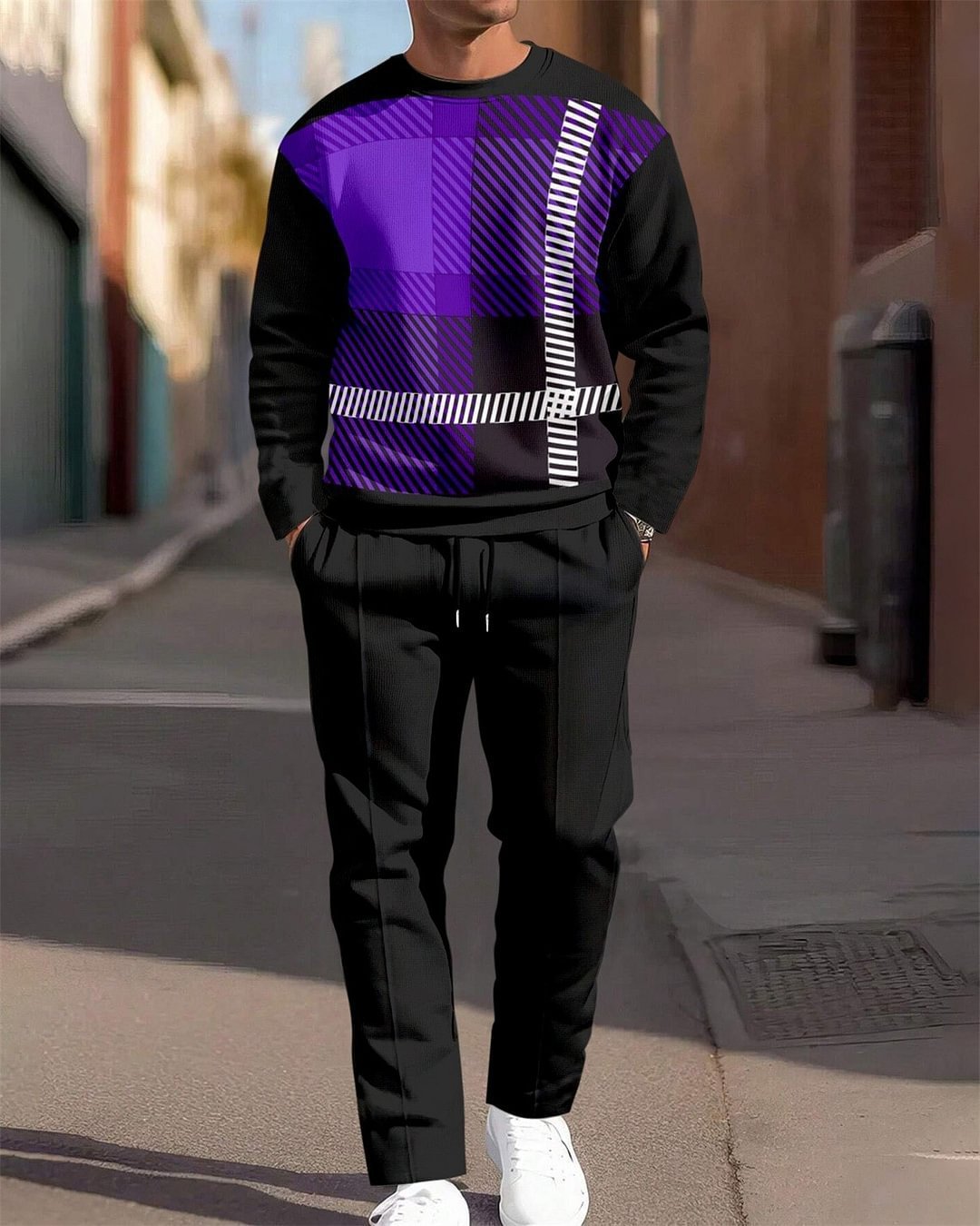 Fashion Men's Casual Sporty Round Neck Sweatshirt And Pants Two-piece Set - SD & CO.