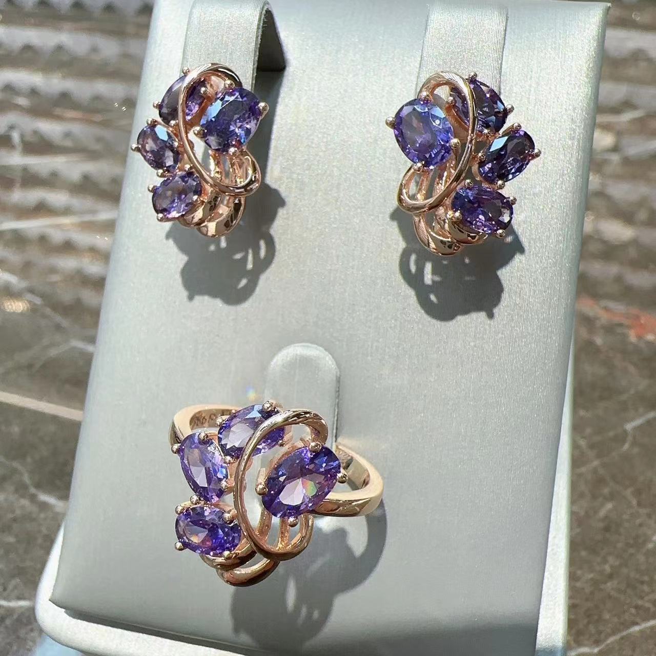 Rose Gold Amethyst Jewelry Set
