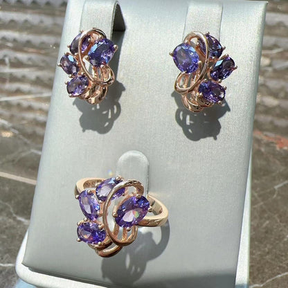 Rose Gold Amethyst Jewelry Set