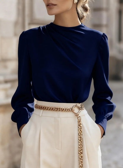 Elegant Winter High-Neck Blouse