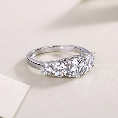 Deep Affection - Set With 1-carat Top-quality Moissanite S925 Silver And Platinum-plated Diamond Wedding Ring. The Ring Can Be Tested With A Diamond Pen In Gold And Rose Gold