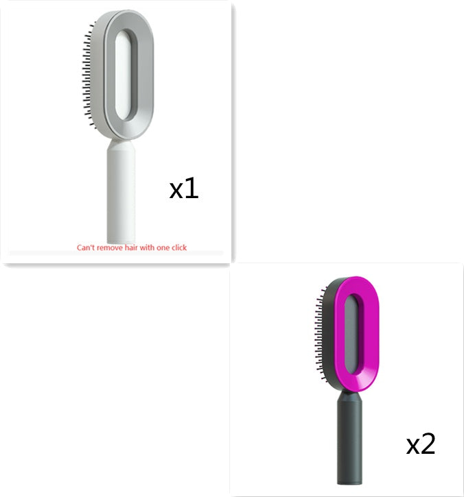 Self Cleaning Hair Brush For Women One-key Cleaning Hair Loss Airbag Massage Scalp Comb Anti-Static Hairbrush - SD & CO.