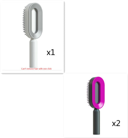 Self Cleaning Hair Brush For Women One-key Cleaning Hair Loss Airbag Massage Scalp Comb Anti-Static Hairbrush - SD & CO.