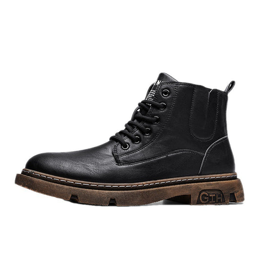 Autumn Leather Boots Men's Versatile Retro Trendy Versatile Casual Martin Shoes
