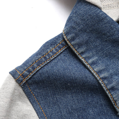 Korean Style Denim Jacket with Detachable Hood