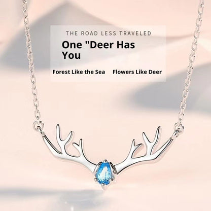 Women's Korean Version Simple Deer Pendant Necklace