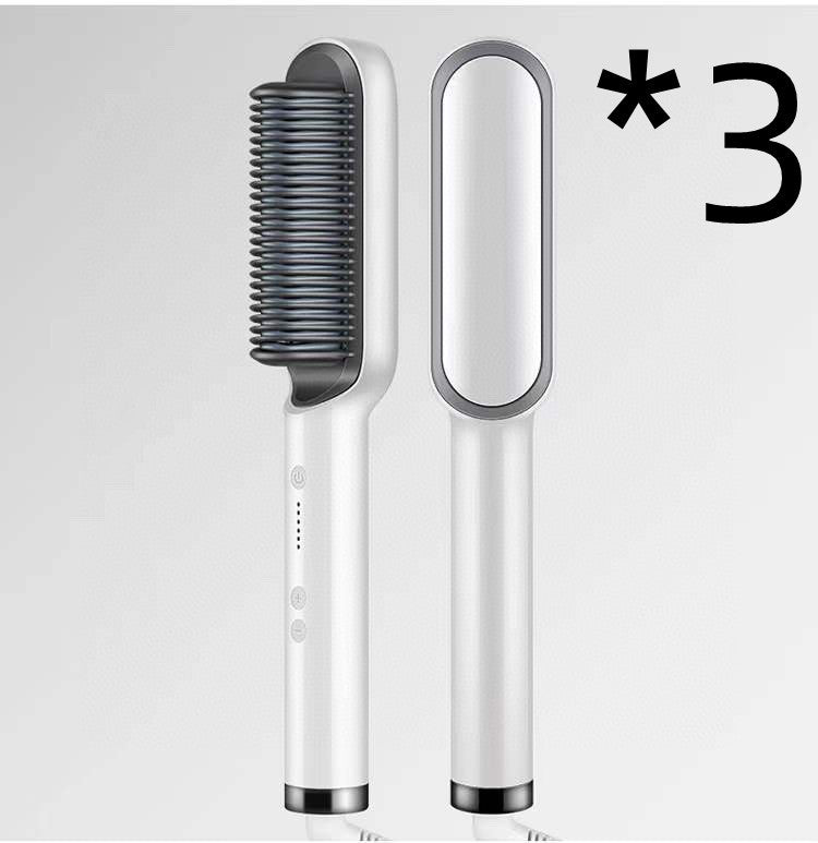 New 2 In 1 Hair Straightener Hot Comb Negative Ion Curling Tong Dual-purpose Electric Hair Brush - SD & CO.