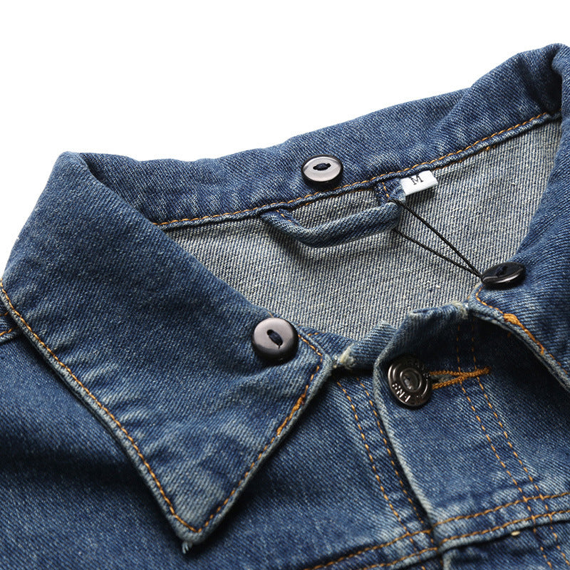 Korean Style Denim Jacket with Detachable Hood