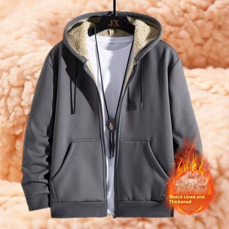 Women's Simple Solid Color Cold-proof Warm Berber Fleece Hooded Jacket - SD & CO.
