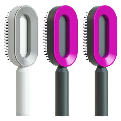 Self Cleaning Hair Brush For Women One-key Cleaning Hair Loss Airbag Massage Scalp Comb Anti-Static Hairbrush - SD & CO.
