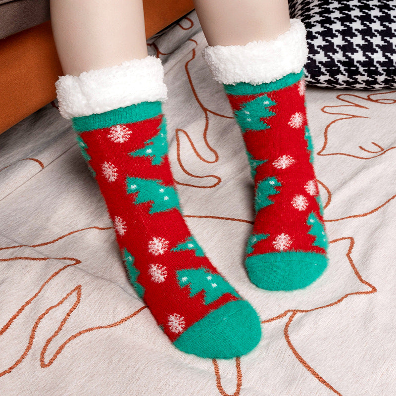 Copy of Christmas Floor Socks Indoor Home Sleep Winter Plush Thick Long Socks Women's Postpartum Socks Anti slip