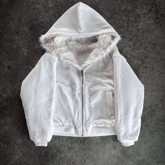 Positive And Negative Wearable Fashion Hooded Cardigan Simple Street Warm And Simple