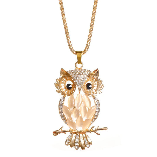 Ladies' Fashion Sweater Owl Pendant Necklace