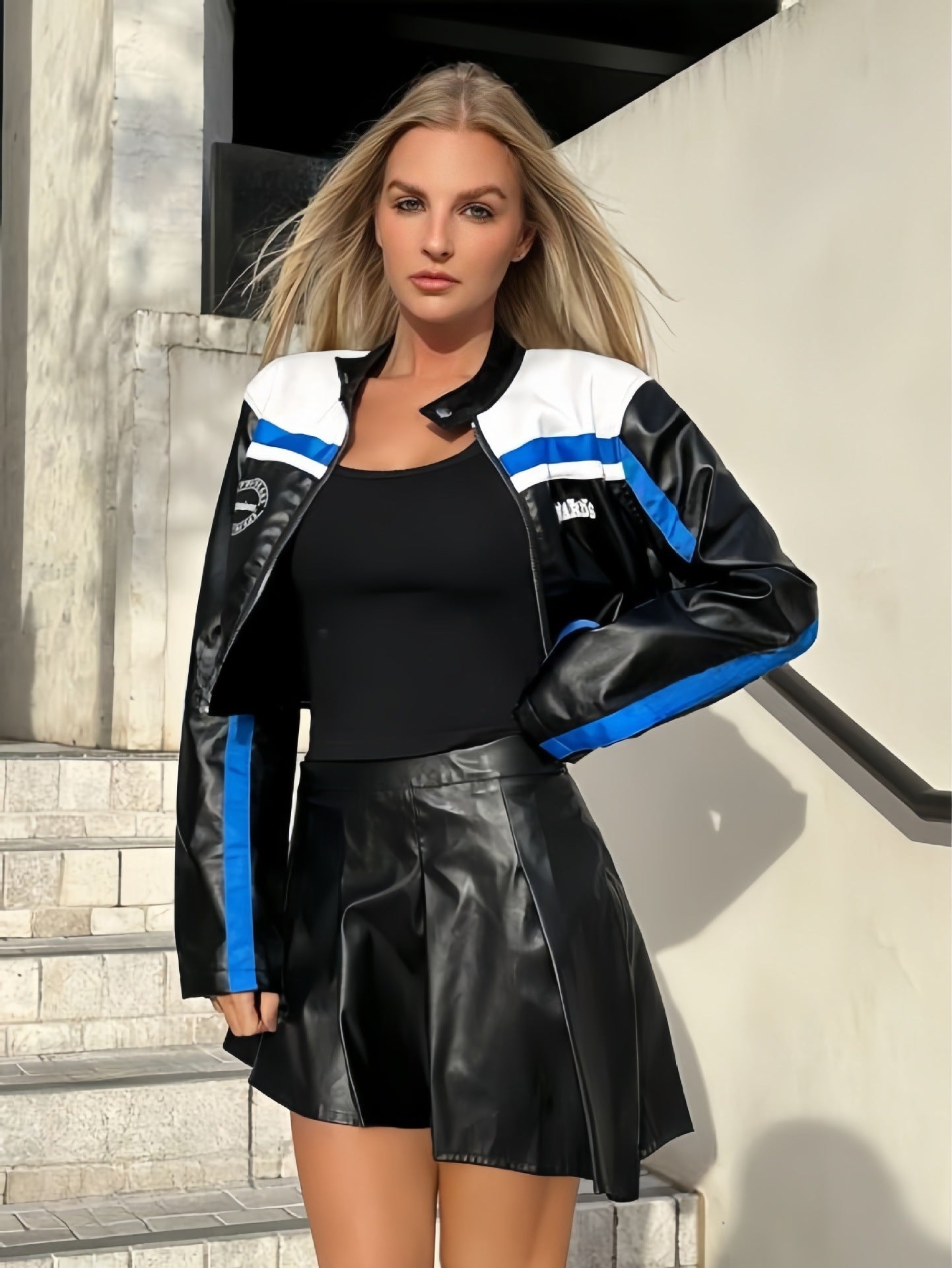 Striped Zipper Coat For Women - SD & CO.