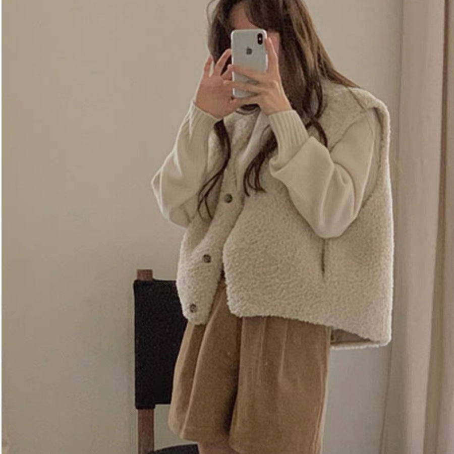 Soft Girl Teddy Vest – Cream