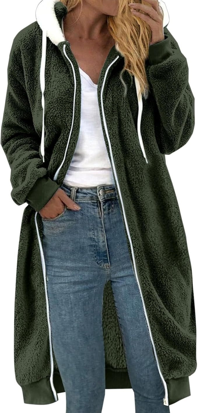 Women's Thick Mid-length Double-sided Plush Fur Hooded Coat Overcoat