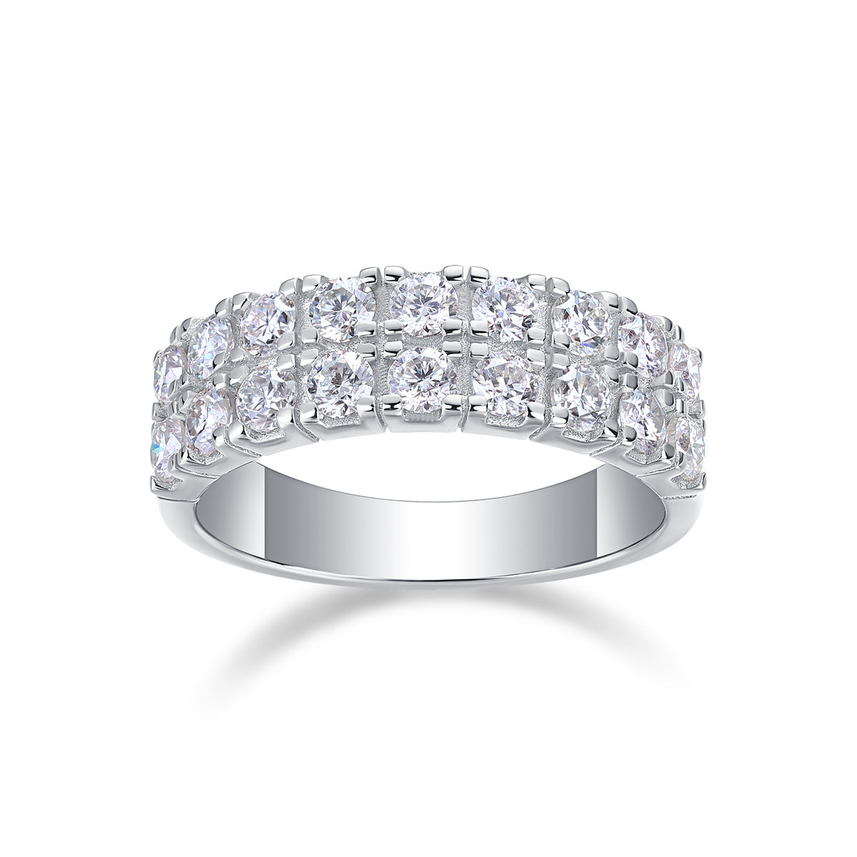 Starry Sky - A Wedding Ring Set With Top-quality Moissanite S925 Silver And Platinum-plated Diamond Can Be Inspected With A Diamond Pen