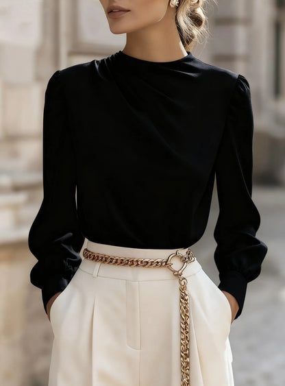 Elegant Winter High-Neck Blouse