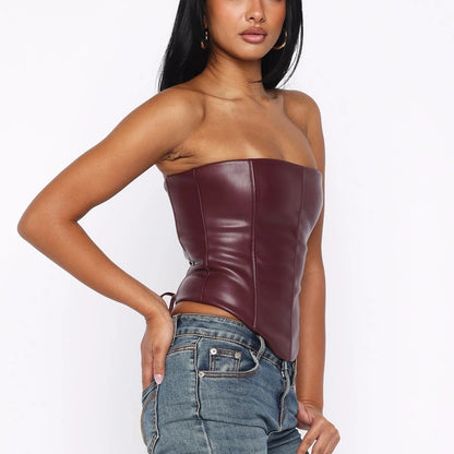 Strapless tight fishbone corset sexy strapless vest