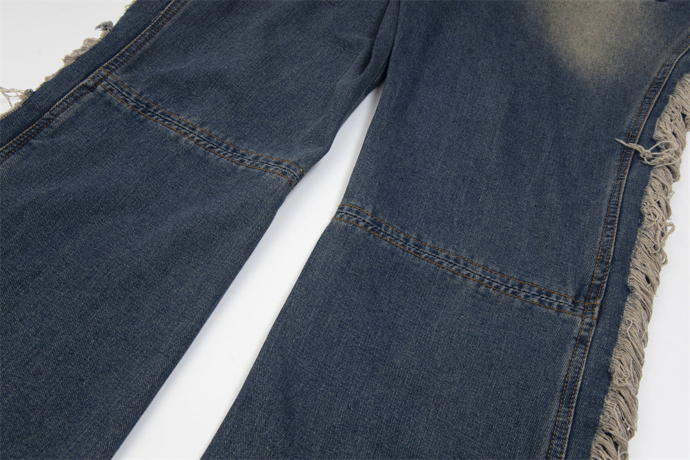 Ripped Denim Trousers For Men And Women