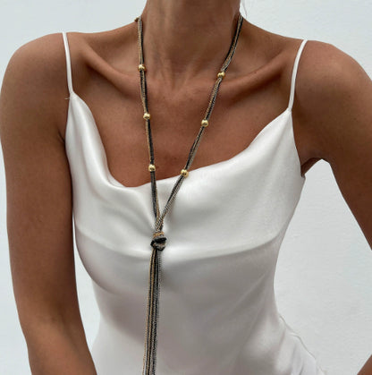 Simple Y-shaped Metal Tassel Necklace With A Minimalist Understated Style