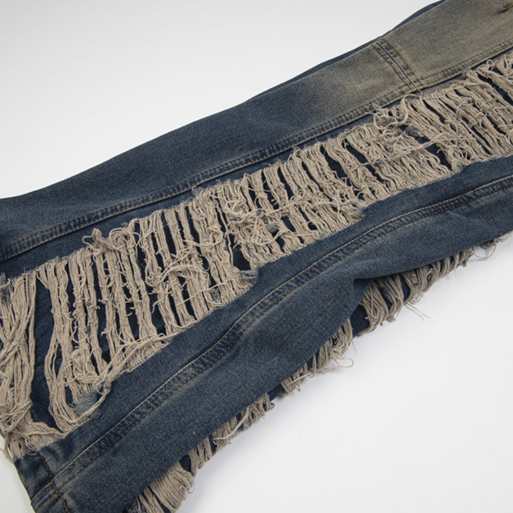 Ripped Denim Trousers For Men And Women