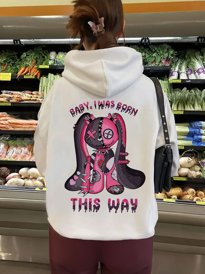 Cartoon printed hoodie
