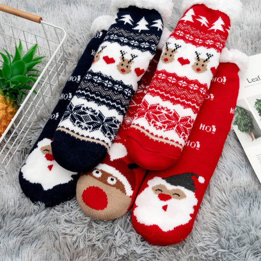 Copy of Christmas Floor Socks Indoor Home Sleep Winter Plush Thick Long Socks Women's Postpartum Socks Anti slip