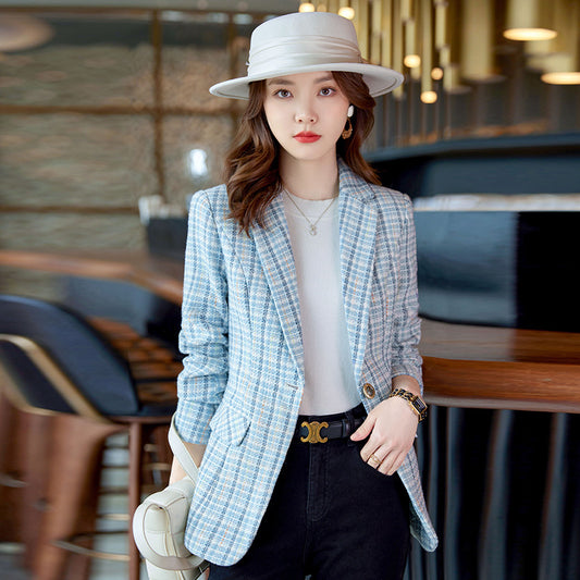 Casual Plaid Autumn Western Style Women's Clothing Long Coat - SD & CO.
