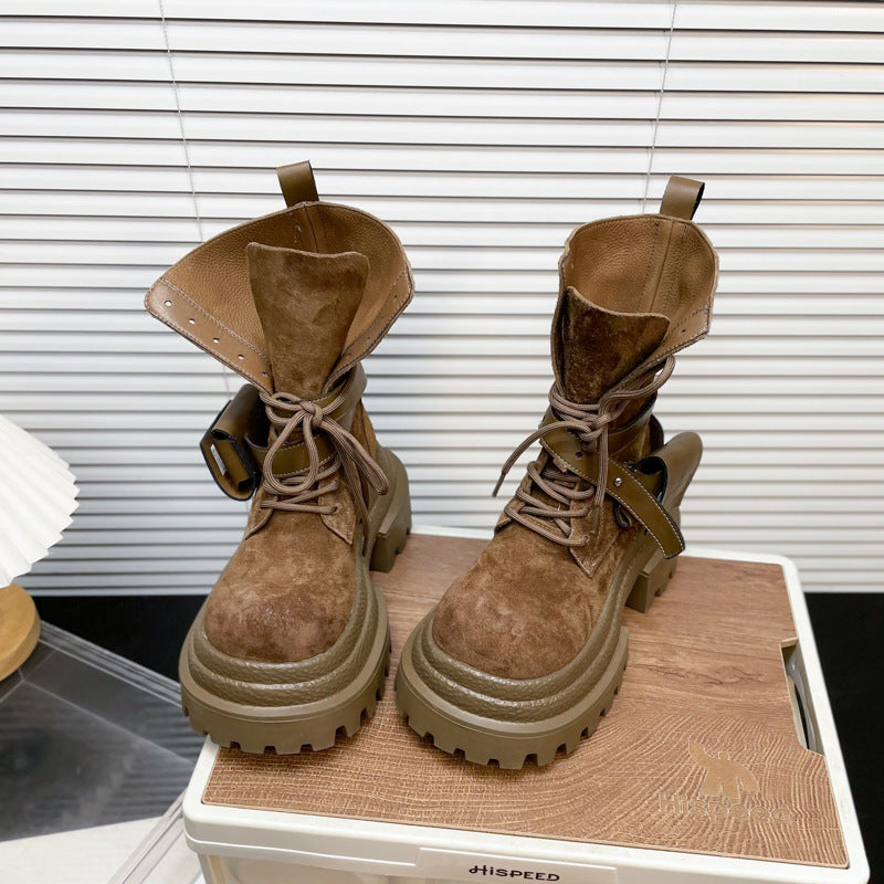 Suede Thick-soled Martin Boots For Women Autumn And Winter New Fashion