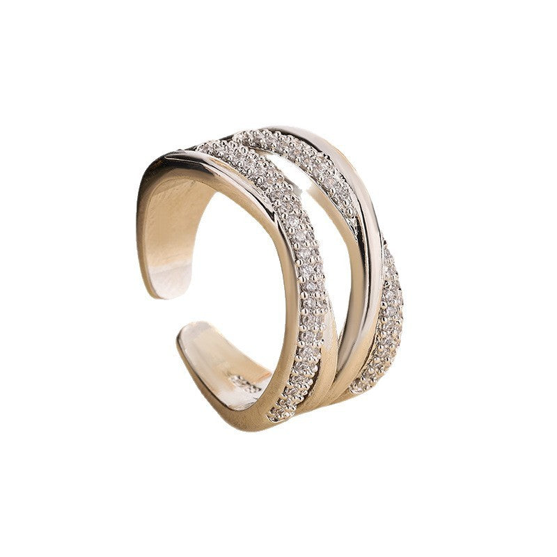 Double-layer X-shaped Adjustable Open Ring For Women