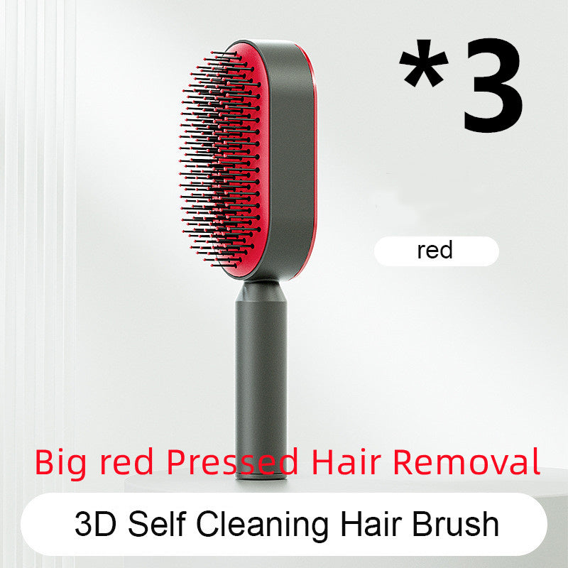 Self Cleaning Hair Brush For Women One-key Cleaning Hair Loss Airbag Massage Scalp Comb Anti-Static Hairbrush - SD & CO.