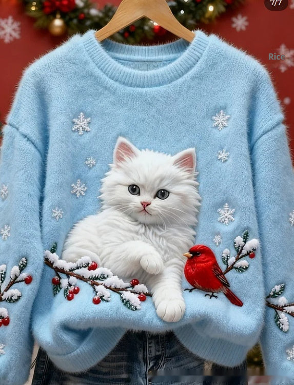 3D Digital Printed Flannel Sweatshirt Women